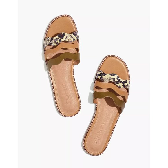 [NWT] Madewell Leather Wave Slide Sandal - Picture 1 of 5